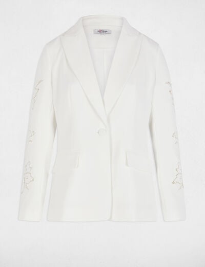 Blazer manches dentelle blanc femme