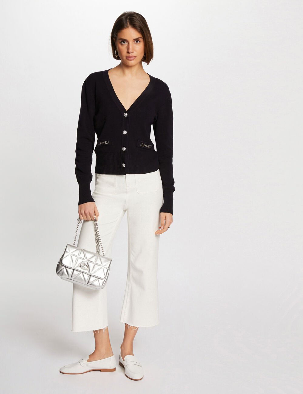 Gilet manches longues marine femme