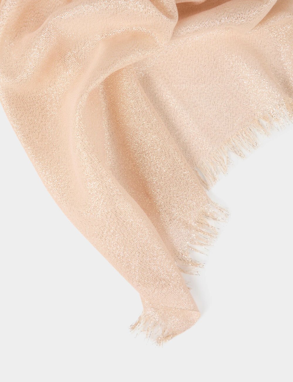 Foulard fils métallisés beige femme