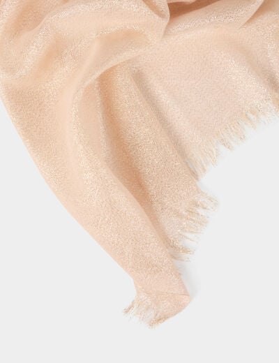 Foulard fils métallisés beige femme