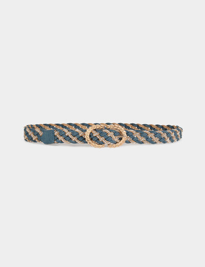 Ceinture en jean tressée denim stone femme