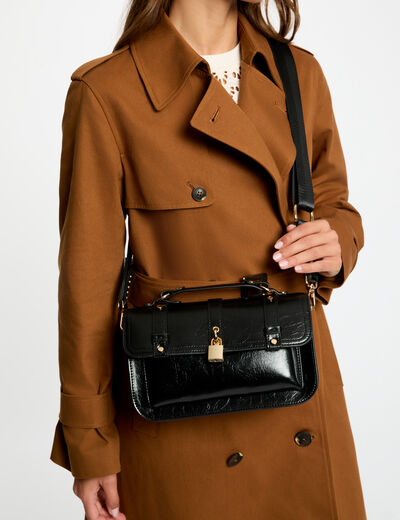 Sac cartable clouté noir femme