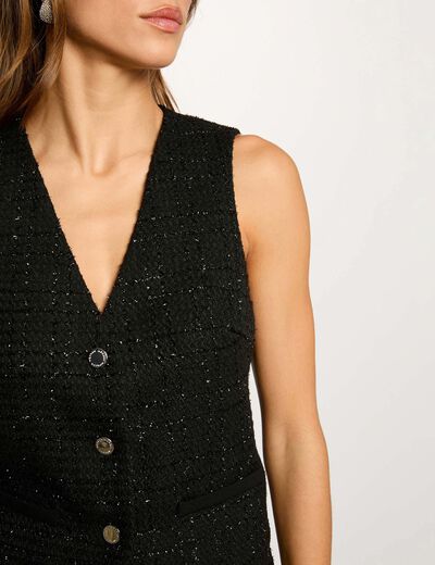 gilet cintre sans manches noir femme Gilet cintré sans manches noir femme