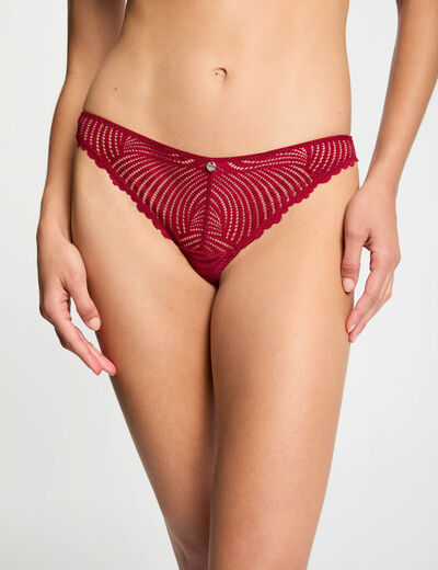 Kanten tanga bordeaux vrouw