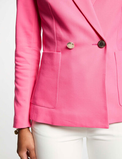 Blazer cintré boutonné rose femme