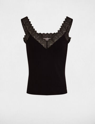 Débardeur à dentelle noir femme