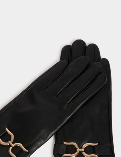 Gants avec boucle noir femme