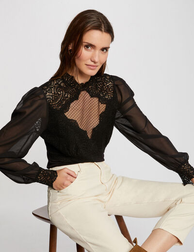 Body avec dentelle noir femme