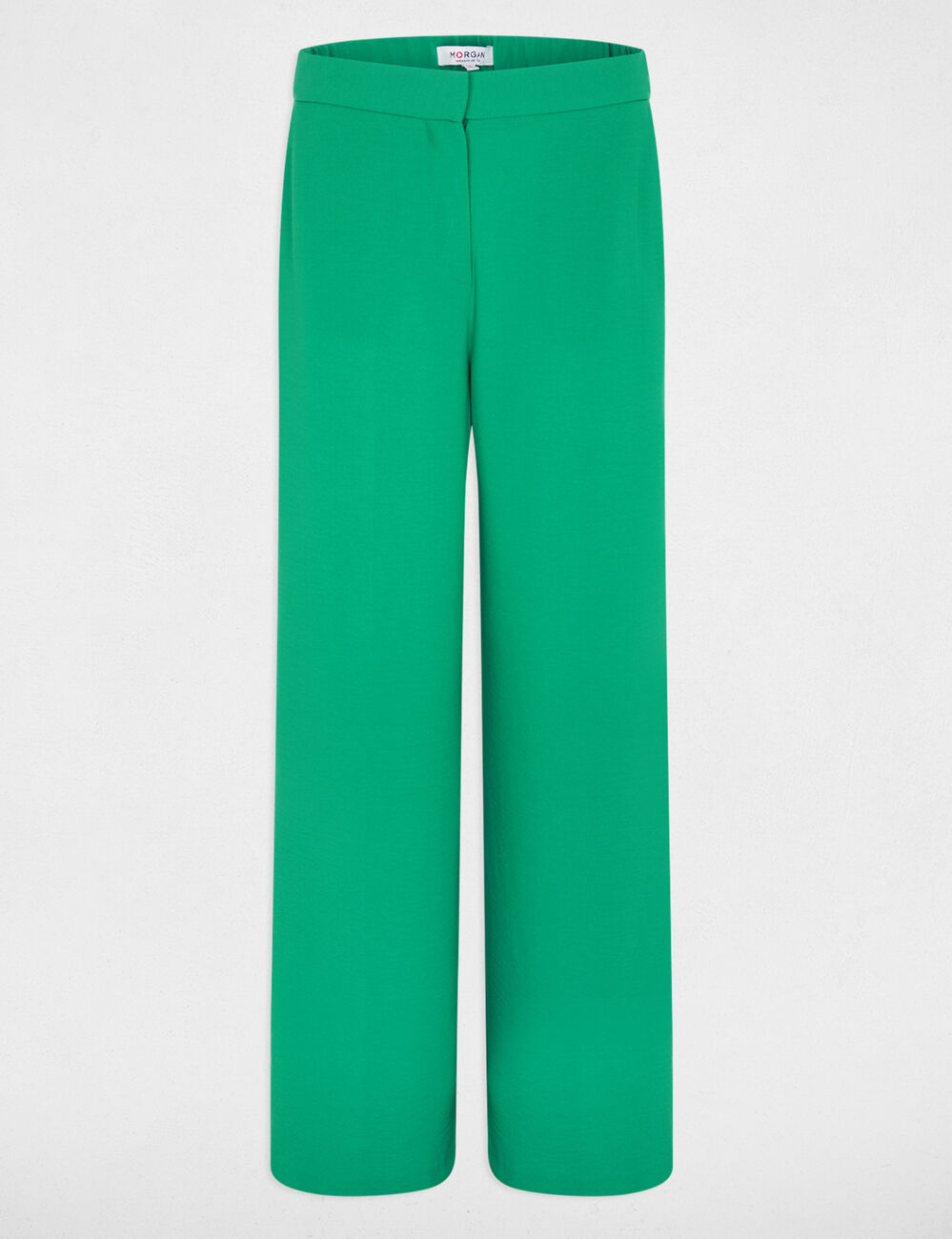 Pantalon large fluide vert prairie femme