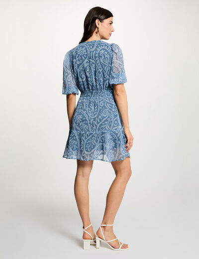 Korte overslagjurk meerkleurig vrouw