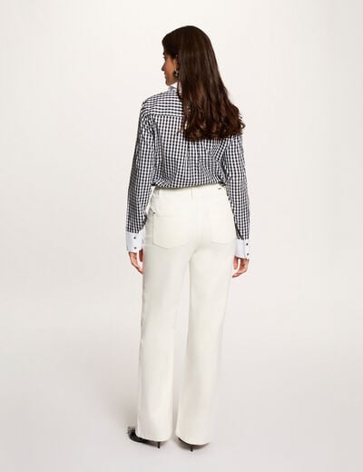 Jean large 7/8 blanc femme