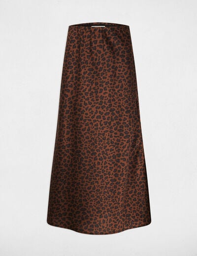 Jupe longue satin&eacute;e multicolore femme