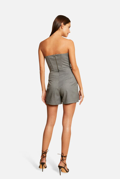 Bustier cropped sans manches gris moyen femme