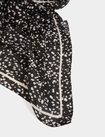 Foulard plissé à pois noir femme