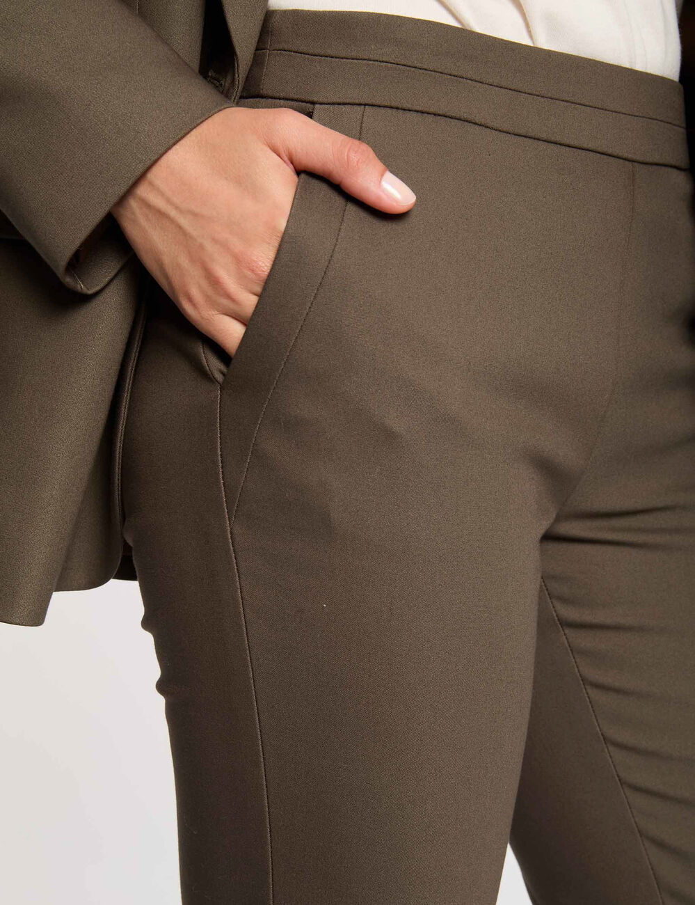 7/8 broek met ceintuur brons vrouw