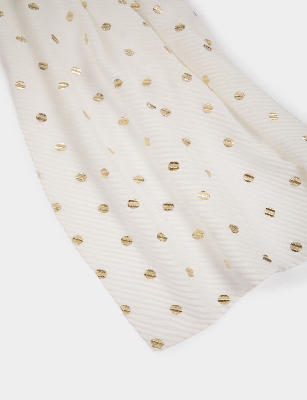 Foulard &agrave; pois blanc femme