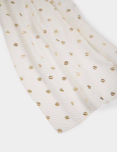 Foulard &agrave; pois blanc femme
