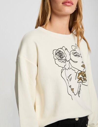 Pull maille légère blanc femme
