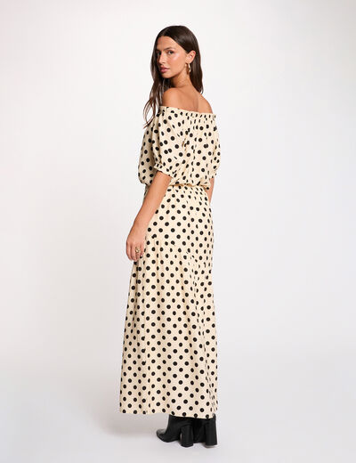 Jupe longue ajust&eacute;e multicolore femme