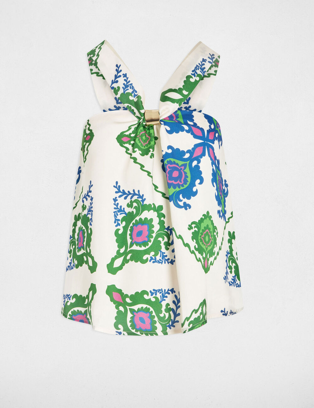 Mouwloze top met print meerkleurig vrouw