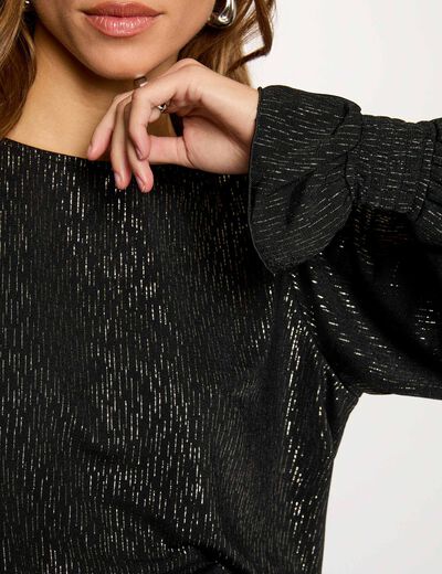 T-shirt met lange mouwen zwart vrouw