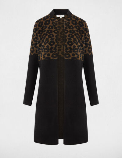 Jacquard gilet met luipaardprint meerkleurig vrouw