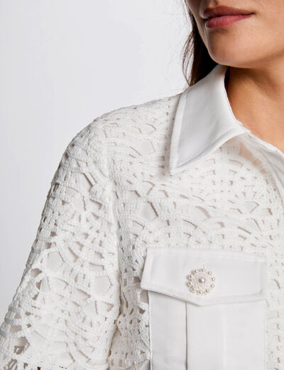 Chemise manches courtes blanc femme