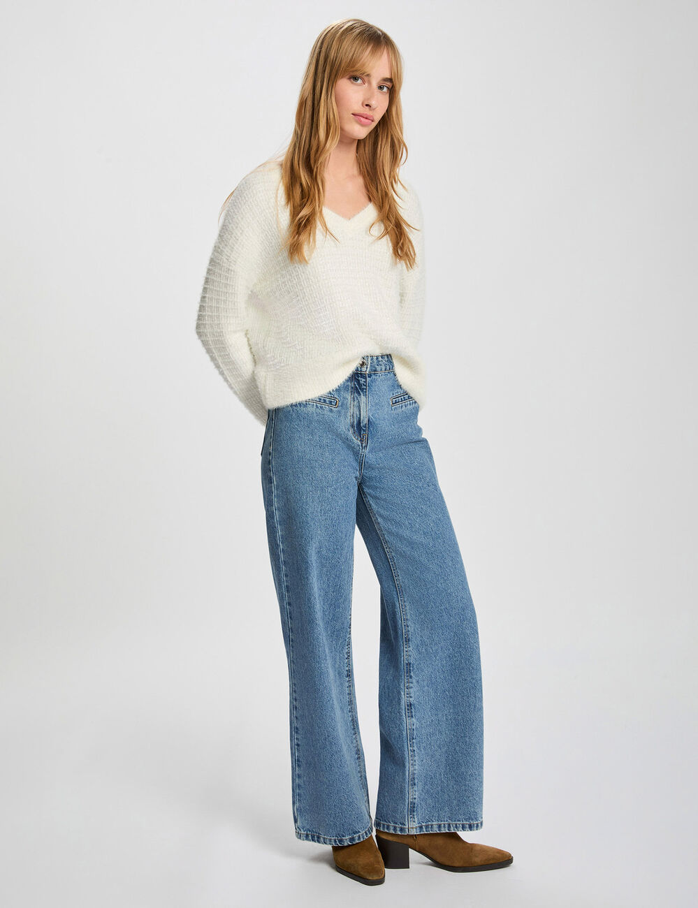 pull maille fantaisie ivoire femme Pull maille fantaisie ivoire femme