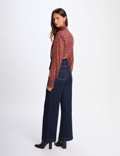 Chemise fluide imprimée multicolore femme