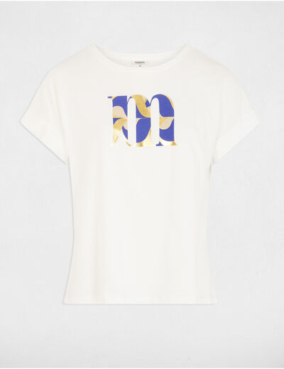 T-shirt met opschrift helder wit vrouw
