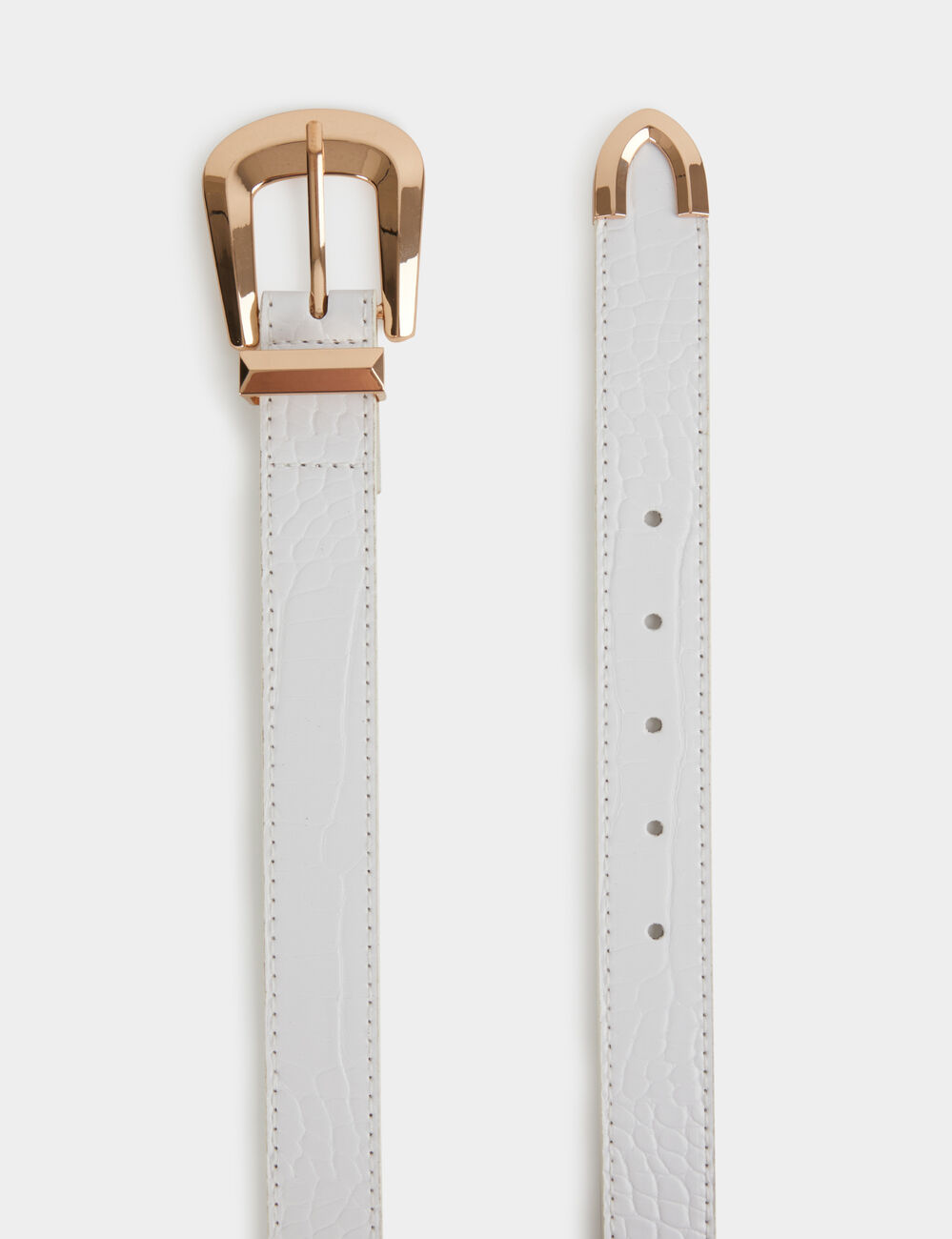 Ceinture croco blanc femme