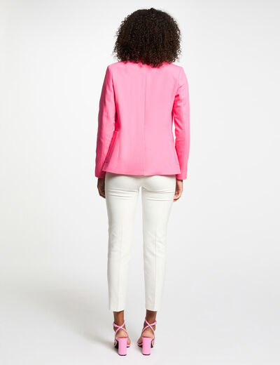 Blazer cintré boutonné rose femme