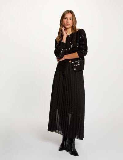 Lange rok met strass zwart vrouw