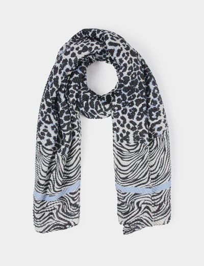 Foulard pliss&eacute; m&eacute;tallis&eacute; multicolore femme