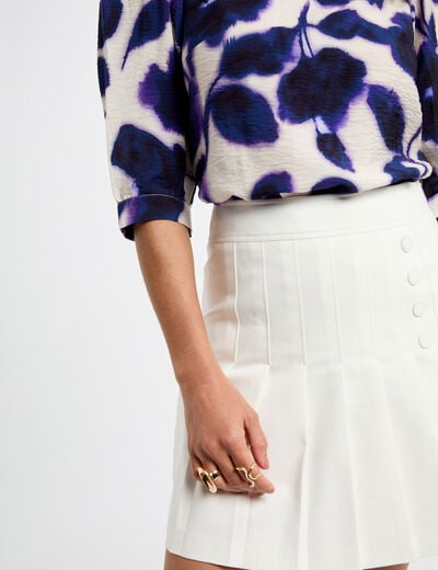 Jupe courte plissée blanc femme