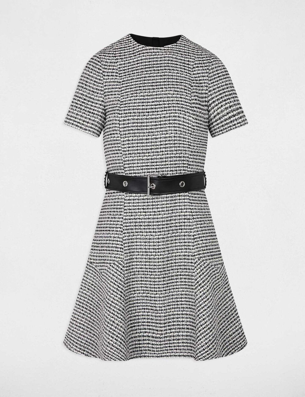 Robe courte évasée multicolore femme