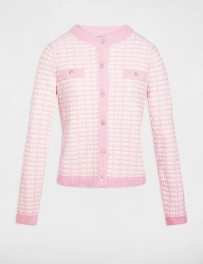 Getailleerd jacquardvest roze vrouw
