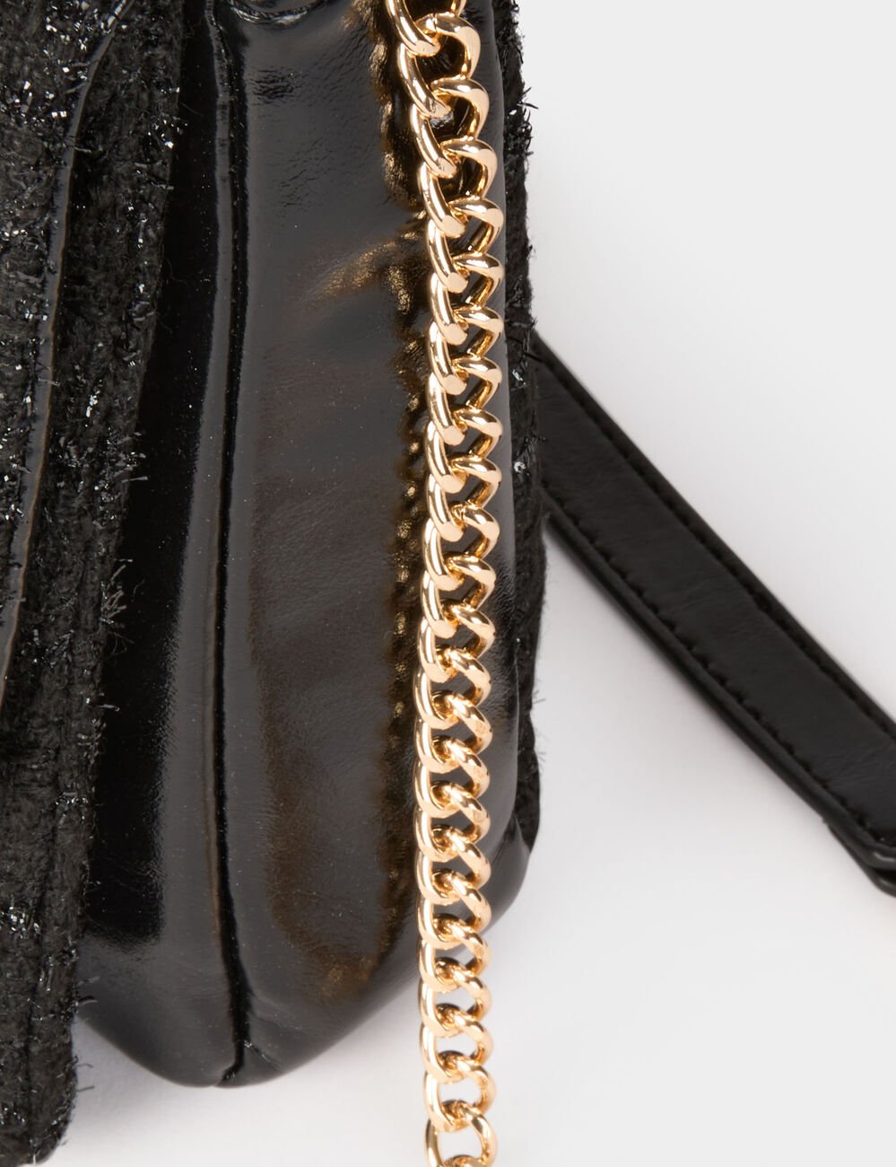 Sac tweed métallisé noir femme
