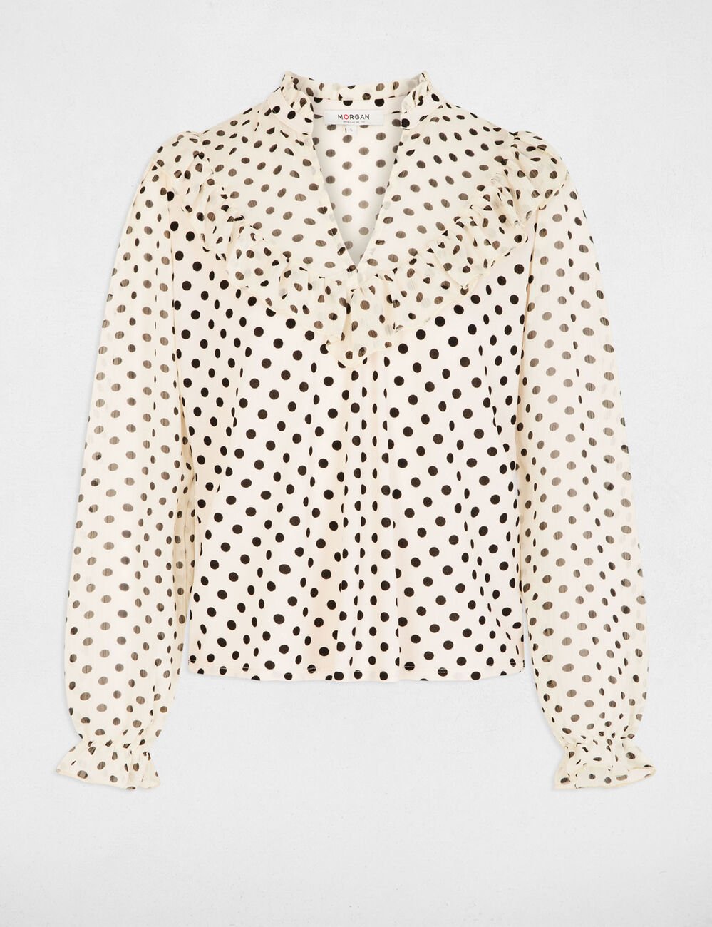 T-shirt voile col v blanc femme