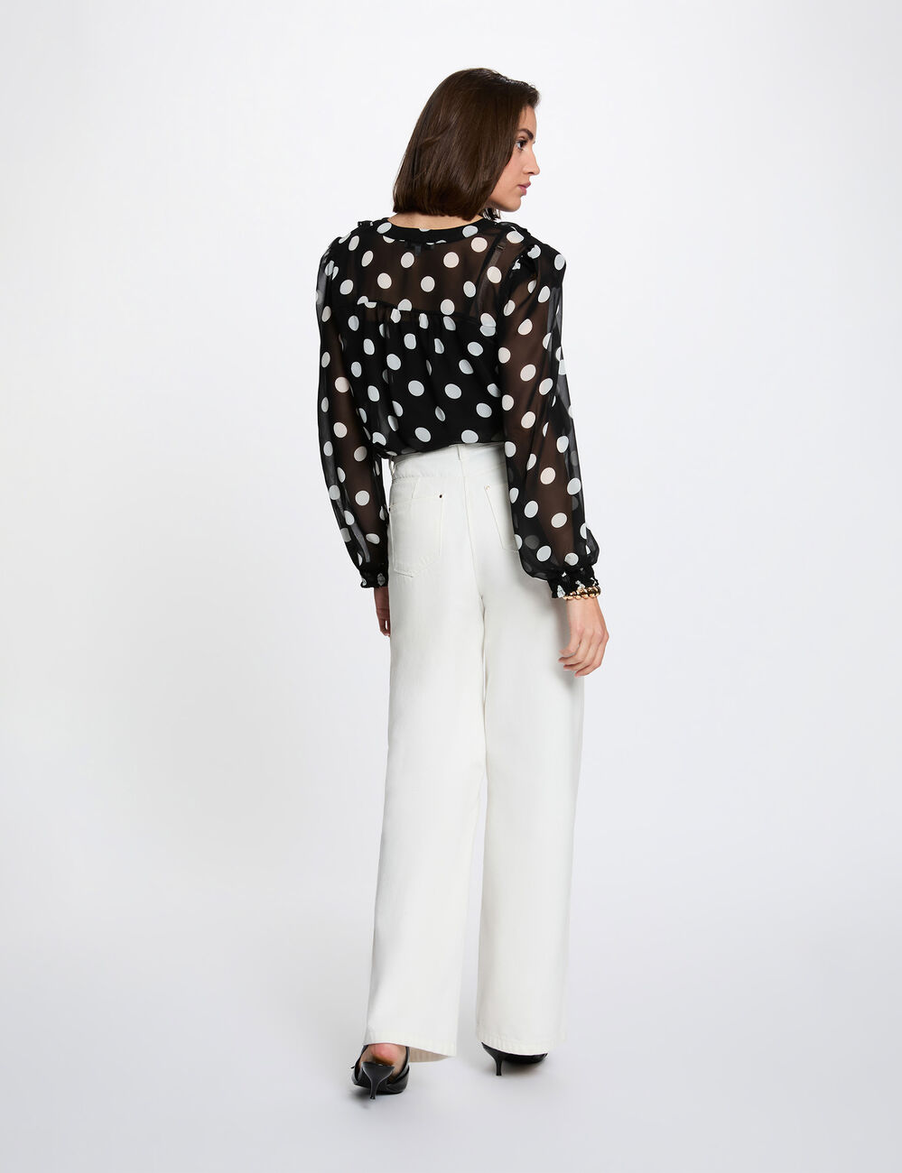 Chemisier voile col lavalli&egrave;re multicolore femme