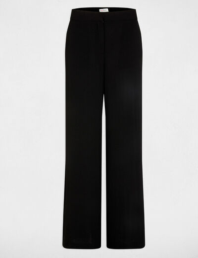 Pantalon large fluide noir femme