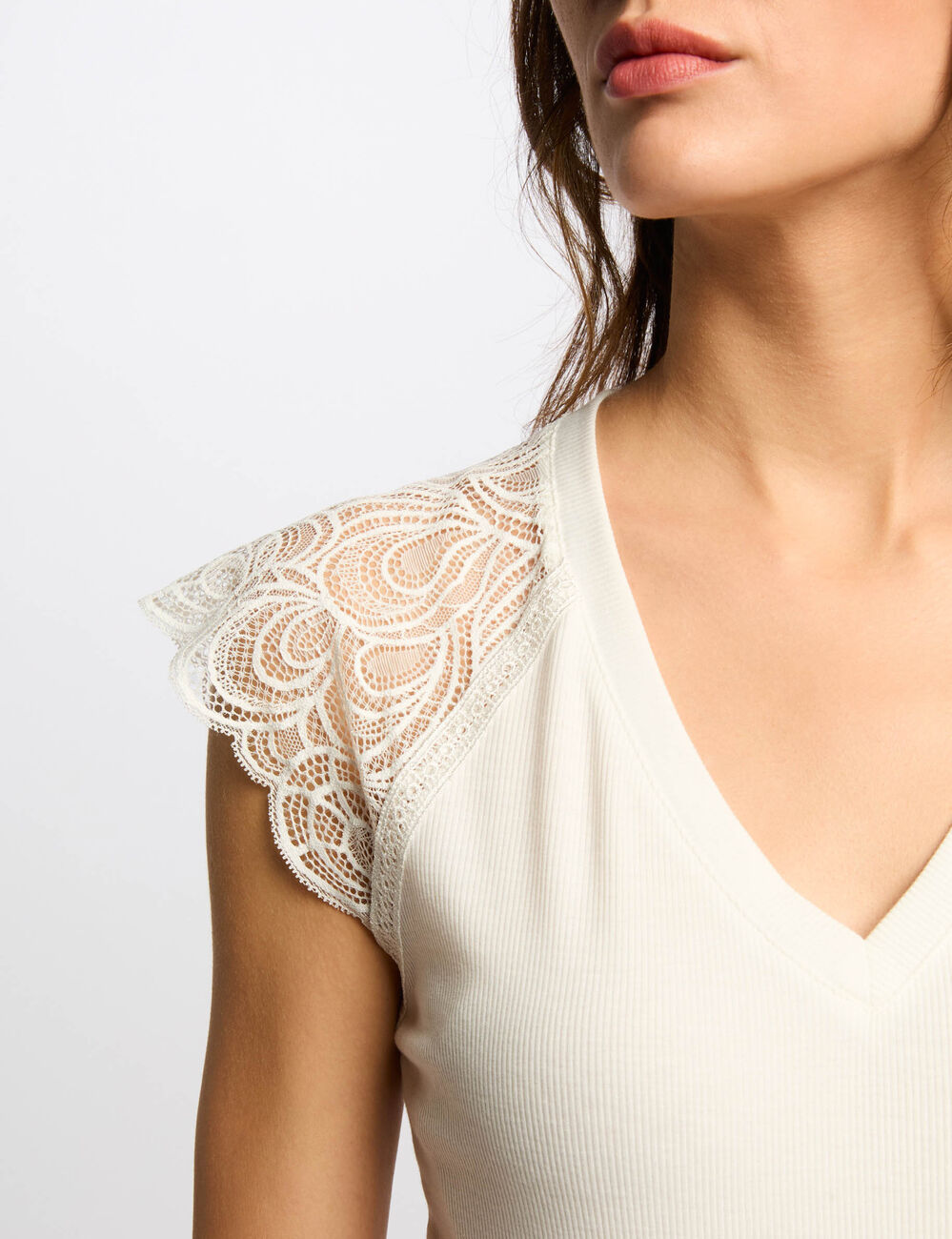 T-shirt manches courtes blanc femme