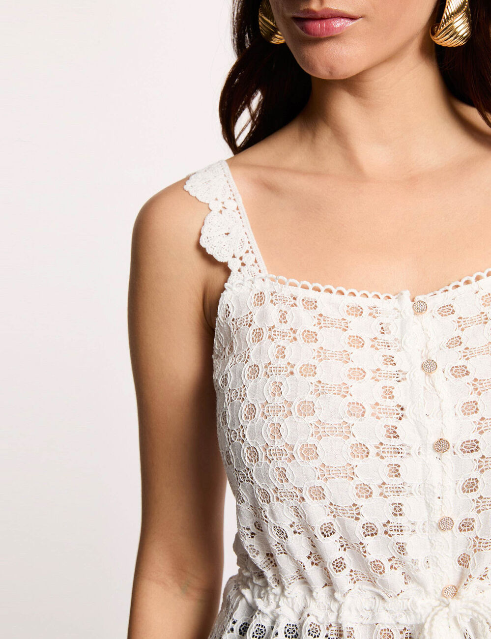 D&eacute;bardeur sans manches blanc femme