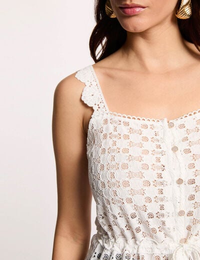 D&eacute;bardeur sans manches blanc femme