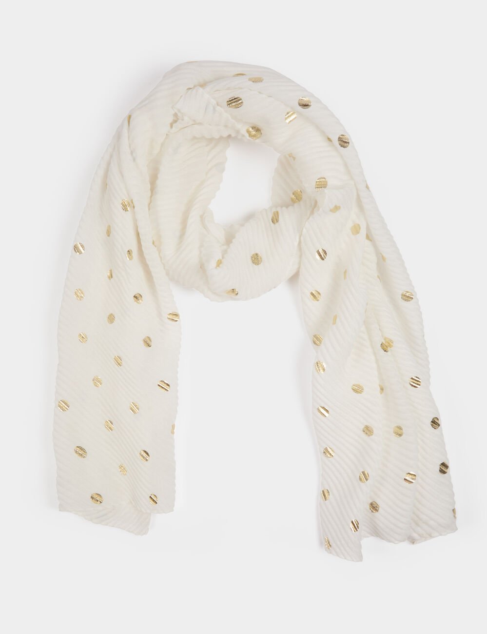 Foulard &agrave; pois blanc femme