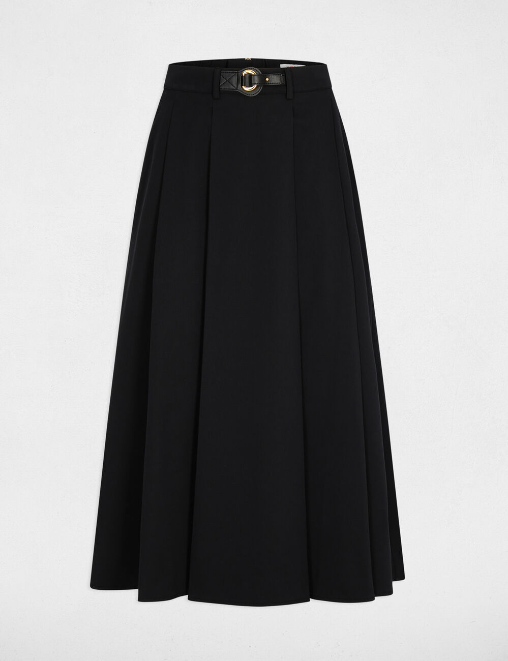 Uitlopende rok met hoge taille zwart vrouw