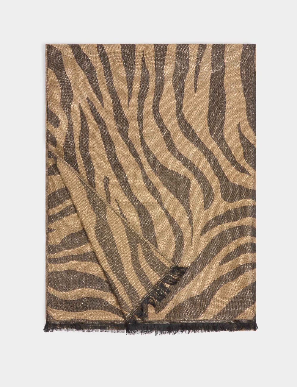 metallische zebrasjaal goudgeel vrouw Metallische zebrasjaal goudgeel vrouw