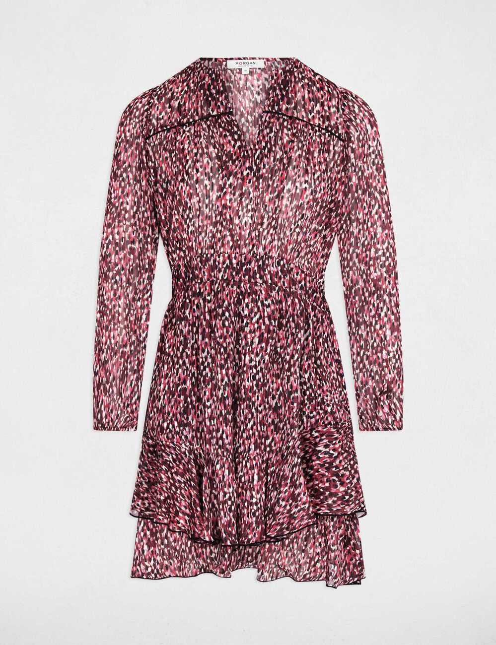 Korte jurk met V-hals meerkleurig vrouw