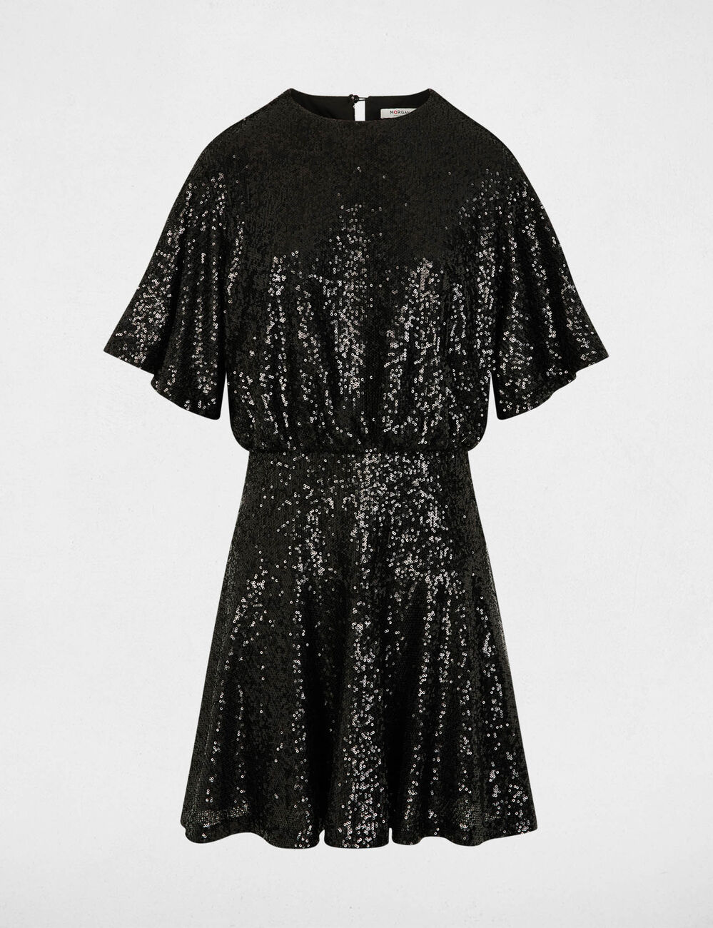robe courte sequins noir femme zwart vrouw