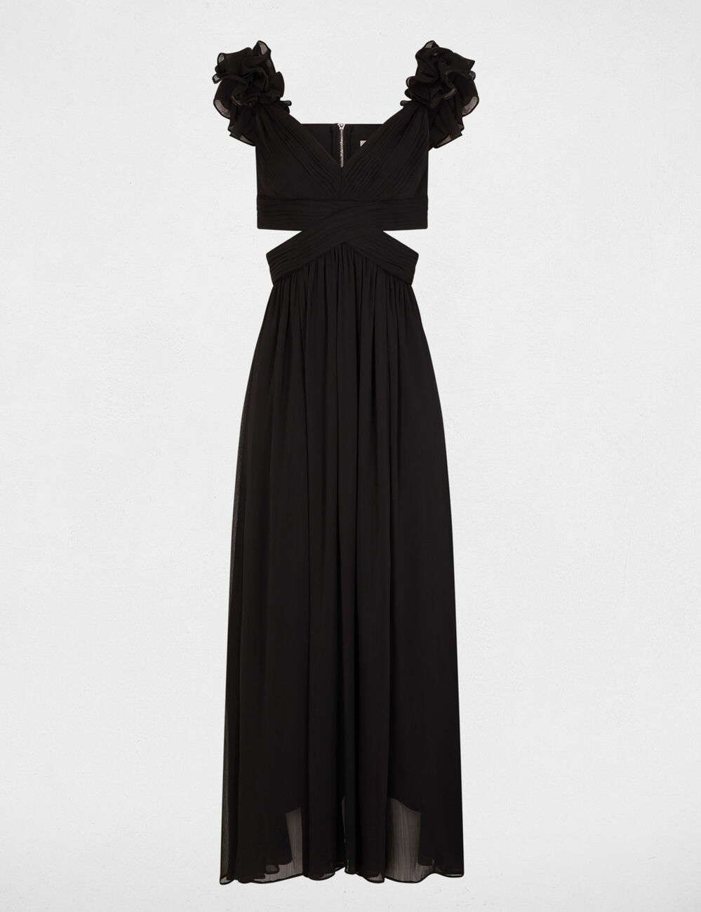 robe longue droite fluide noir femme Robe longue droite fluide noir femme